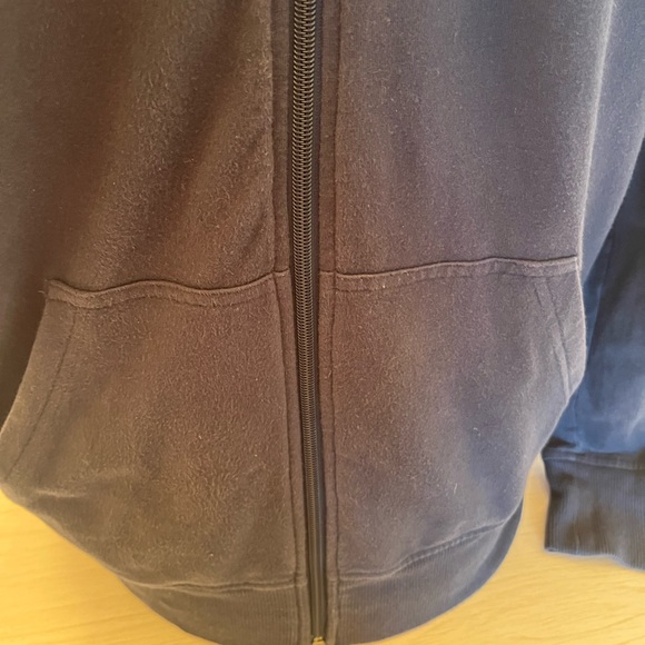 Michael Kors Size M Mens Fleece Logo Zip Up Blue Hoodie drawstring is missing. - Picture 6 of 12